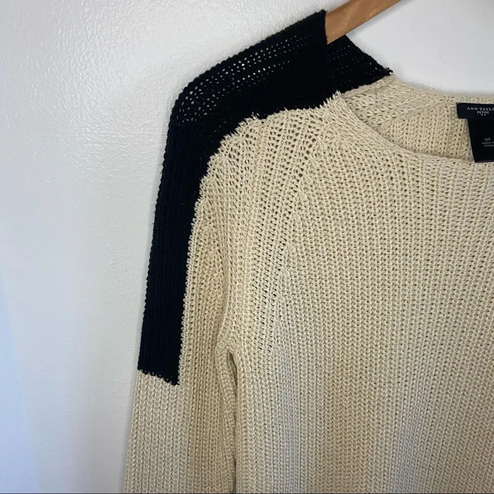 Ann Taylor color blocked sweater top - Picture 4 of 12